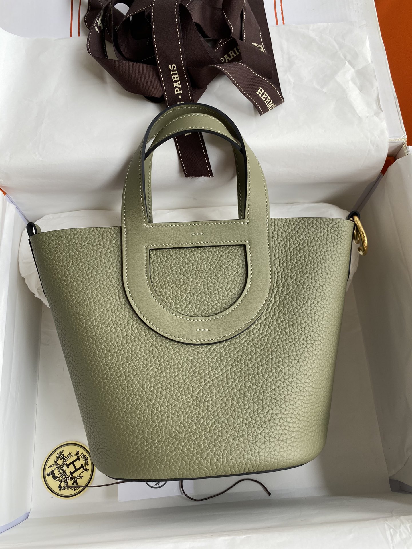 Hermes In The Loop 18 Bag In Sauge Clemence Leather